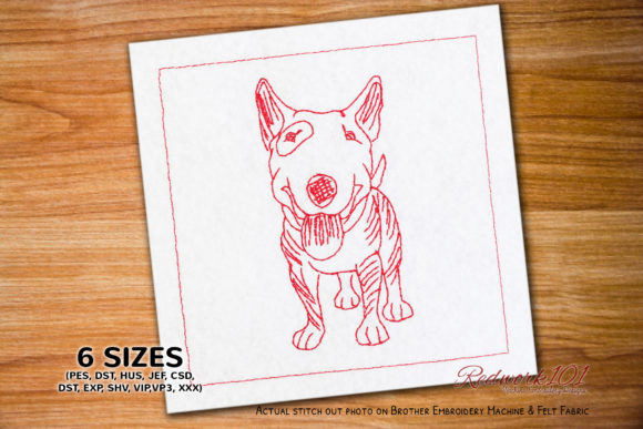 Bull Terrier Open Mouth Embroidery Review