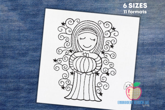 Girl Holding a Pumpkin Embroidery Review