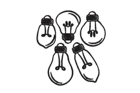 Line Art Doodle Lightbulbs Embroidery Review