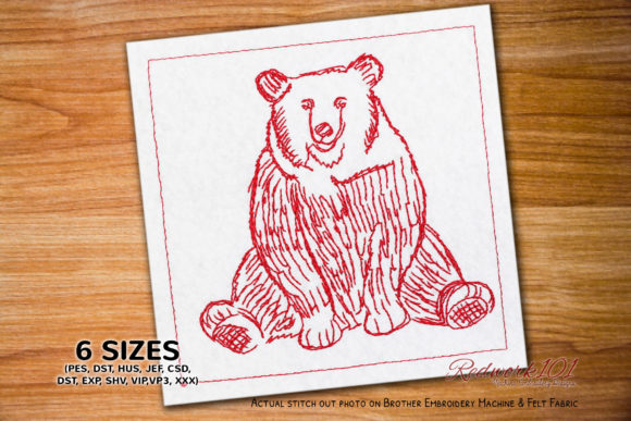 Sitting Brown Bear Embroidery Review