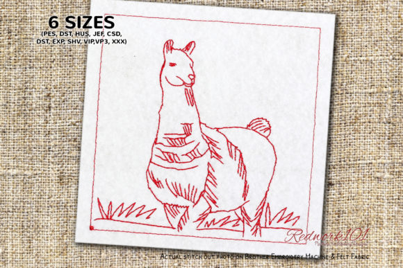 Standing Llama in the Field Embroidery Review